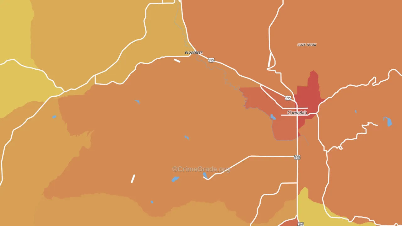 Stevens County, WA Map of Drug-Related Crime Rates