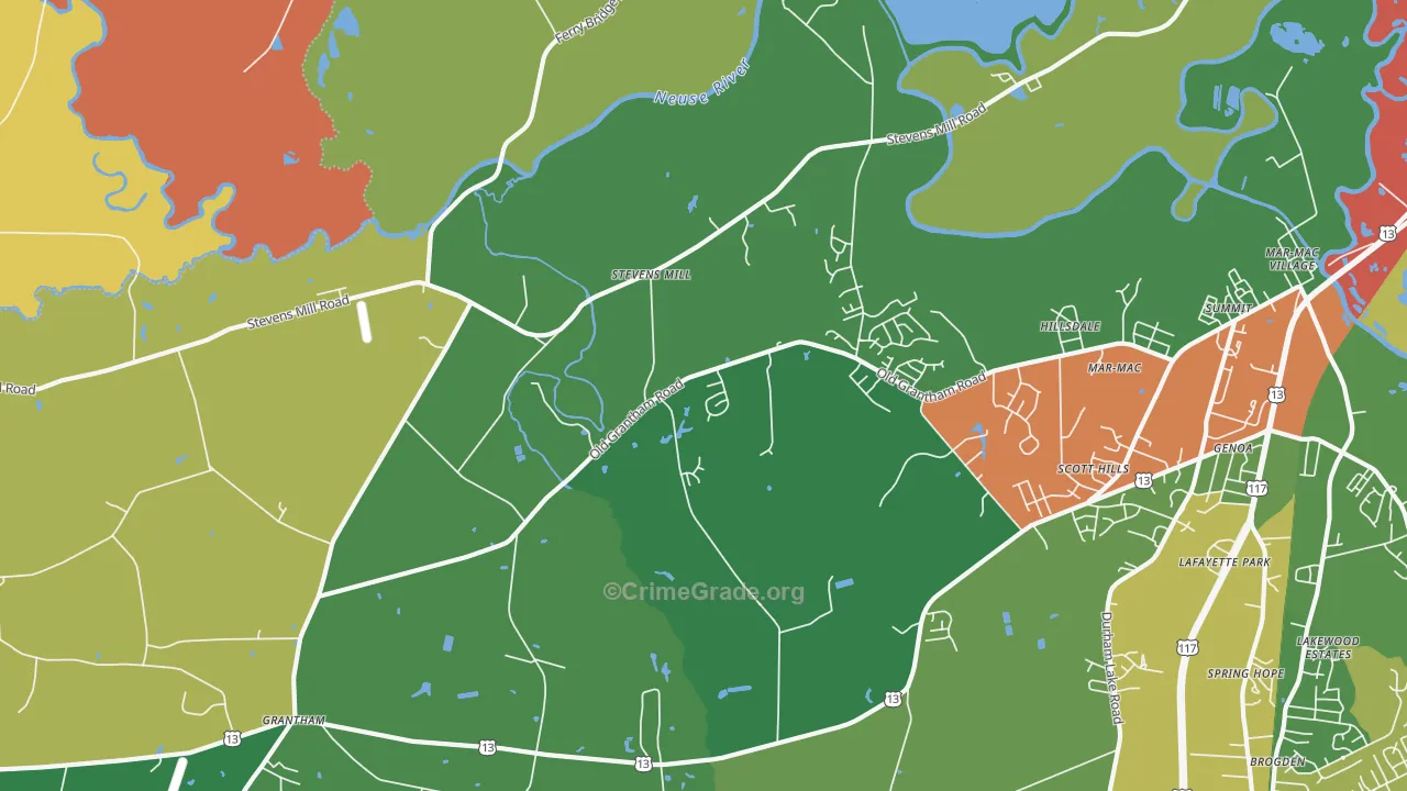 Stevens Mill, NC Map of Drug-Related Crime Rates