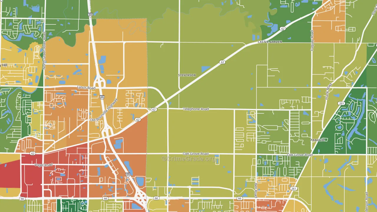 Stevenson, IN Map of Drug-Related Crime Rates