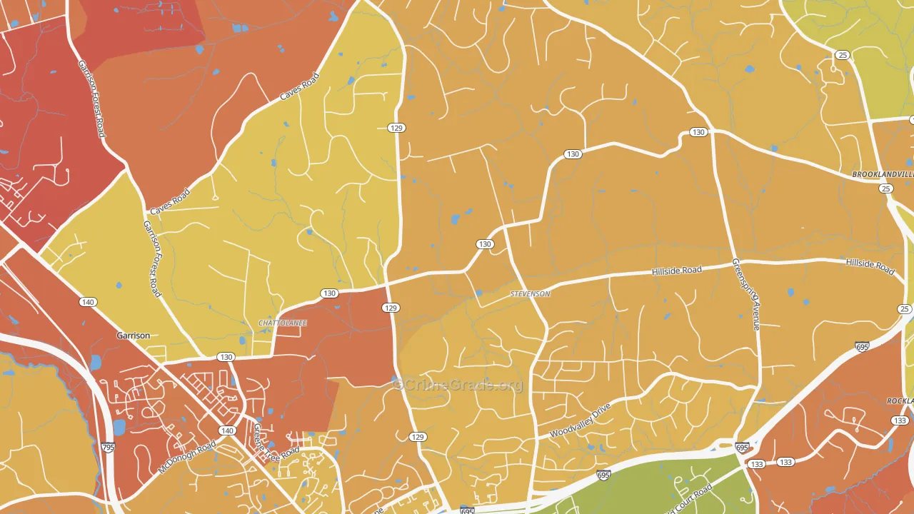 Stevenson, MD Map of Drug-Related Crime Rates