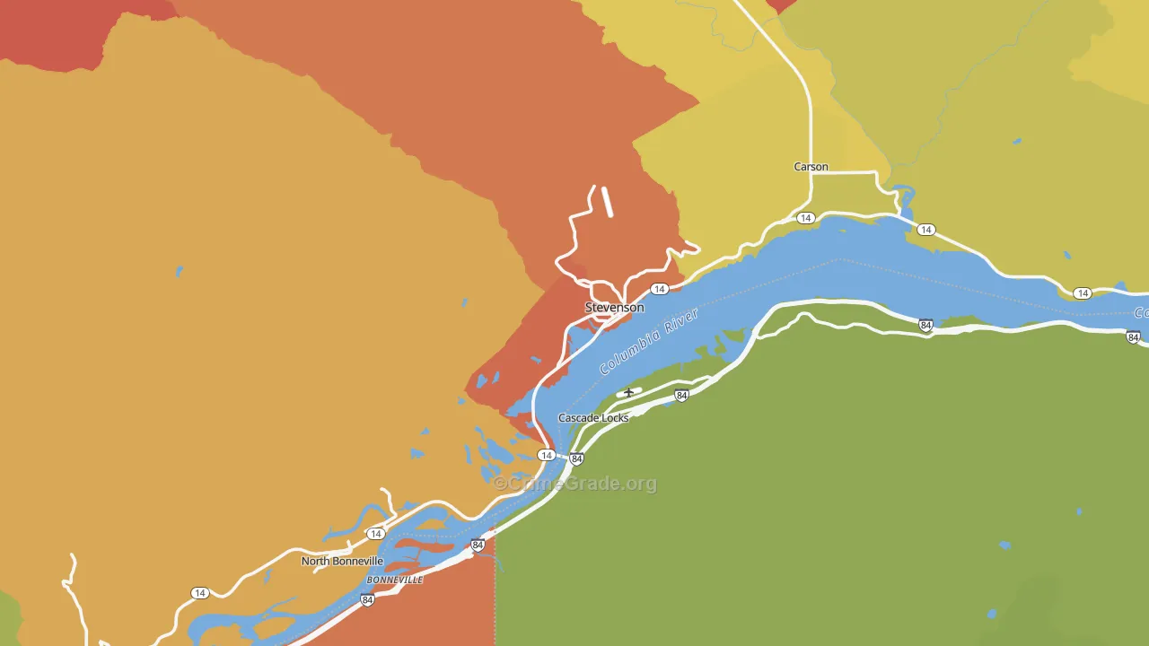 Stevenson, WA Map of Drug-Related Crime Rates