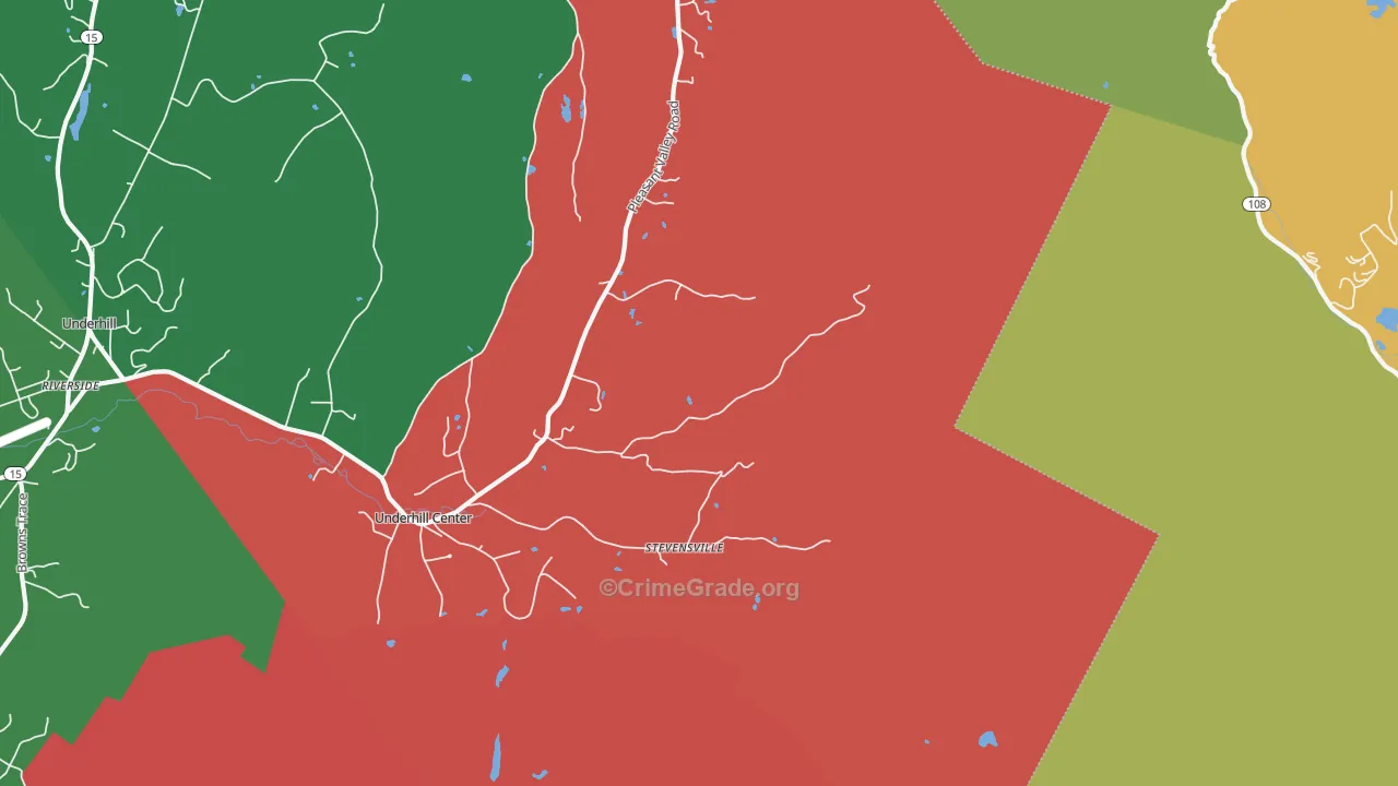 Stevensville, VT Map of Drug-Related Crime Rates