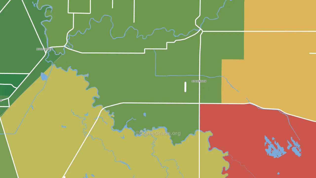 Stevinson, CA Map of Drug-Related Crime Rates