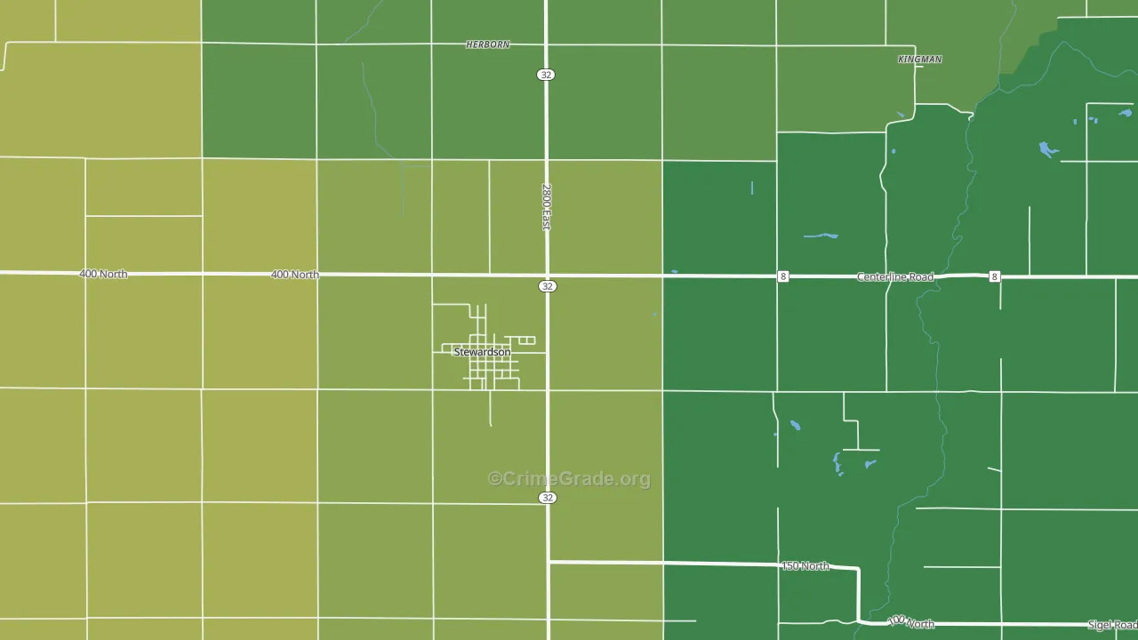 Stewardson, IL Map of Drug-Related Crime Rates