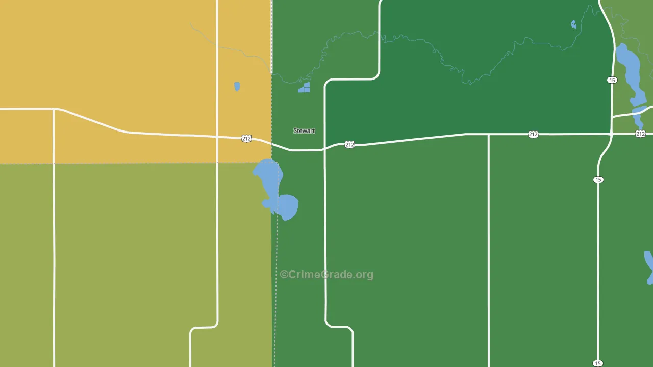 Stewart, MN Map of Drug-Related Crime Rates