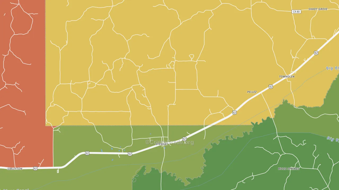 Stewart, MS Map of Drug-Related Crime Rates