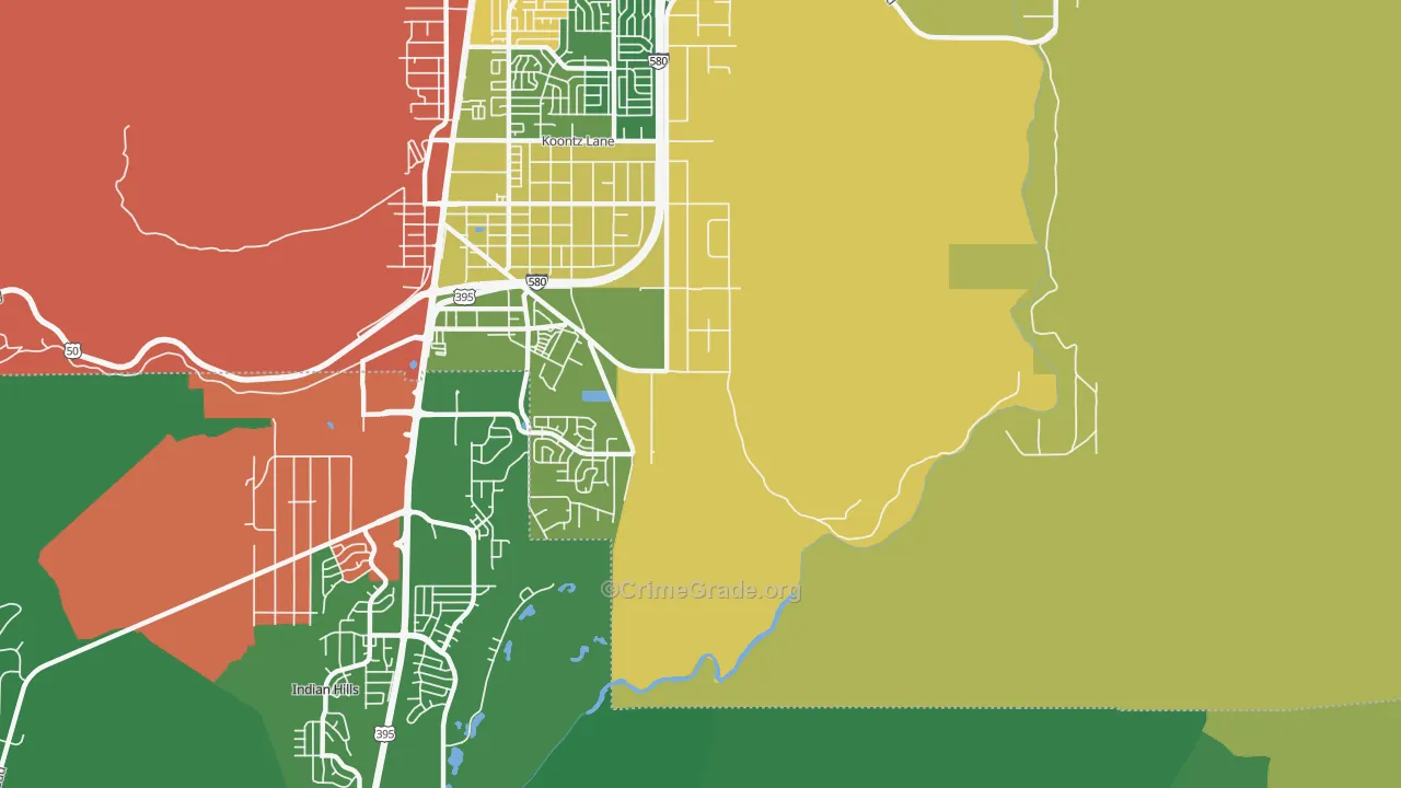 Stewart, NV Map of Drug-Related Crime Rates