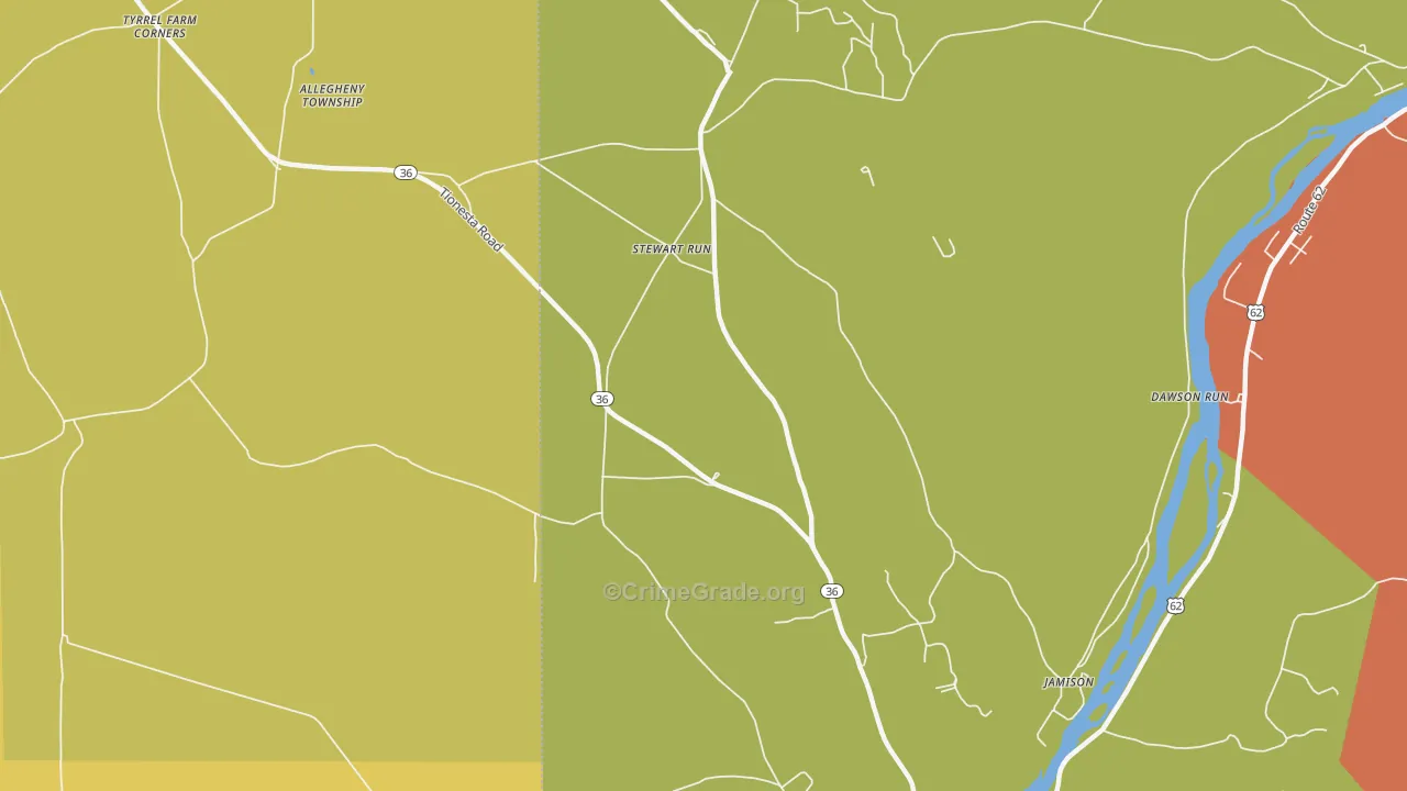 Stewart Run, PA Map of Drug-Related Crime Rates