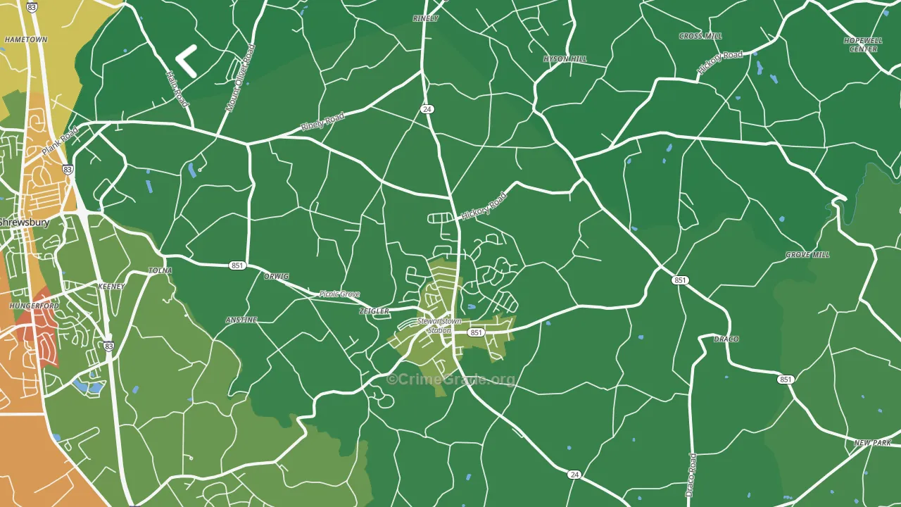 Stewartstown, PA Map of Drug-Related Crime Rates