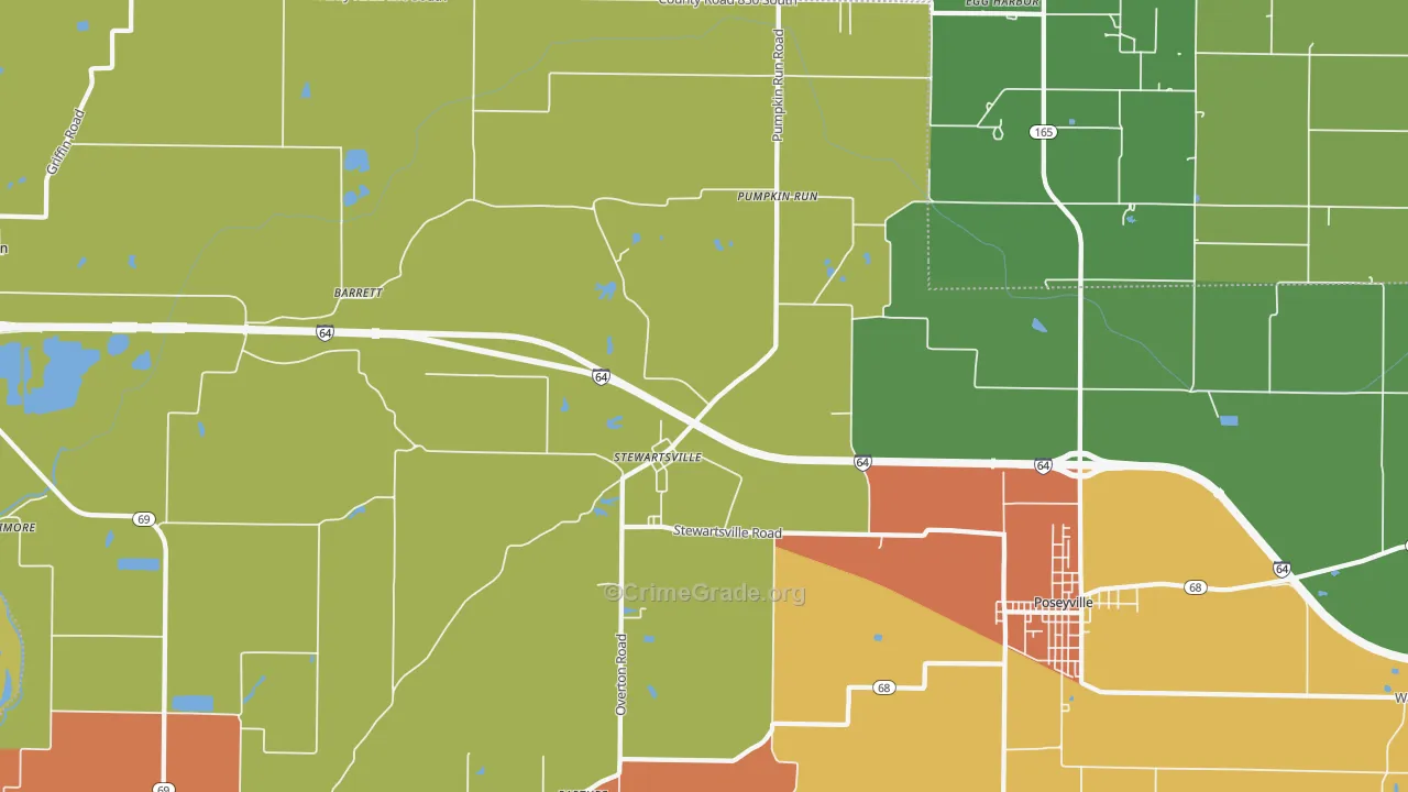 Stewartsville, IN Map of Drug-Related Crime Rates