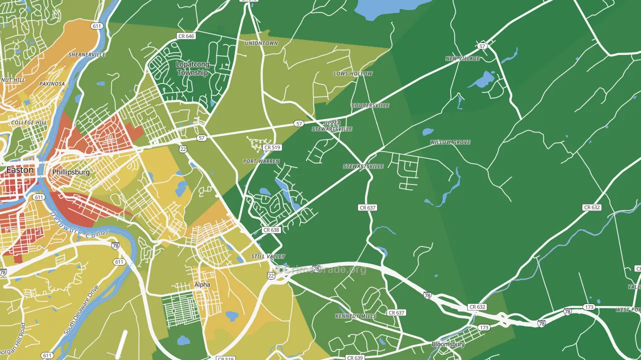 Stewartsville, NJ Map of Drug-Related Crime Rates