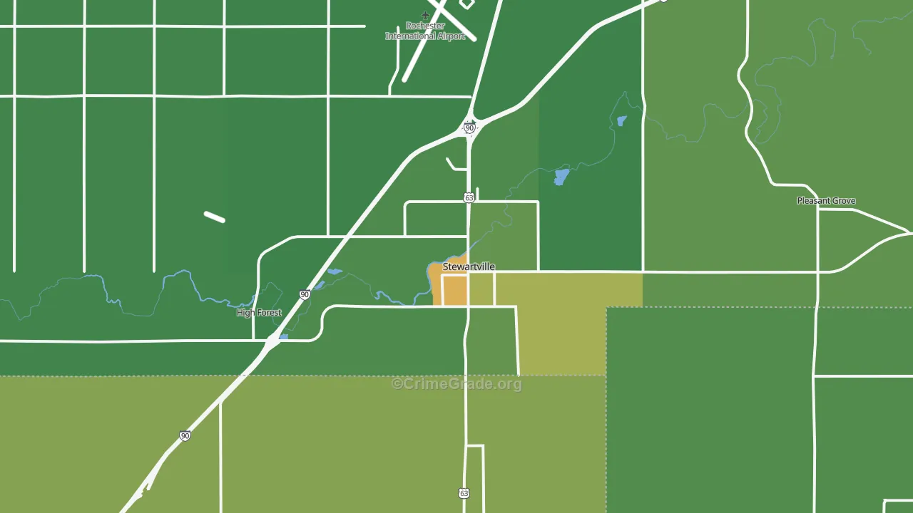 Stewartville, MN Map of Drug-Related Crime Rates