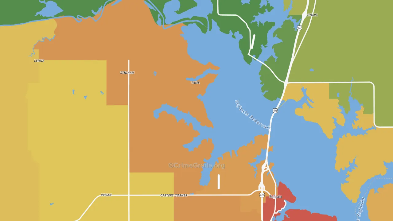 Stidham, OK Map of Drug-Related Crime Rates