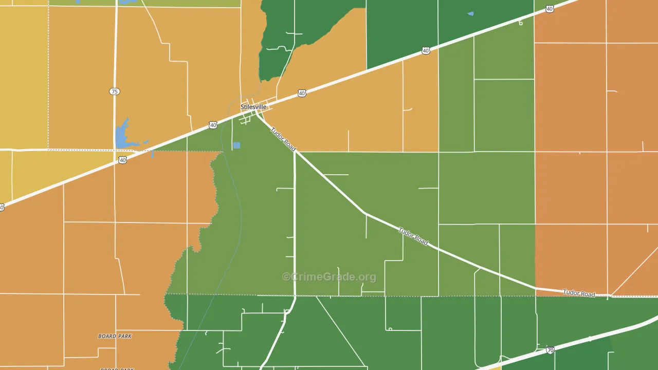 Stilesville, IN Map of Drug-Related Crime Rates