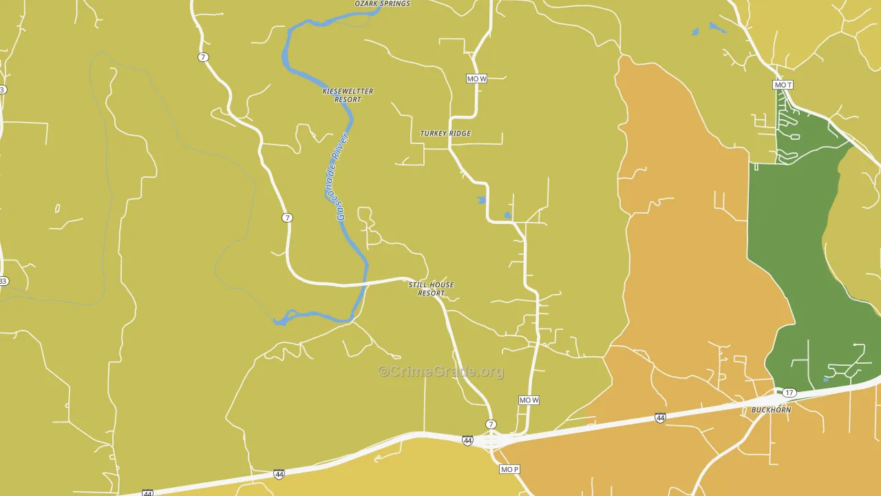 Stillhouse Springs, MO Map of Drug-Related Crime Rates