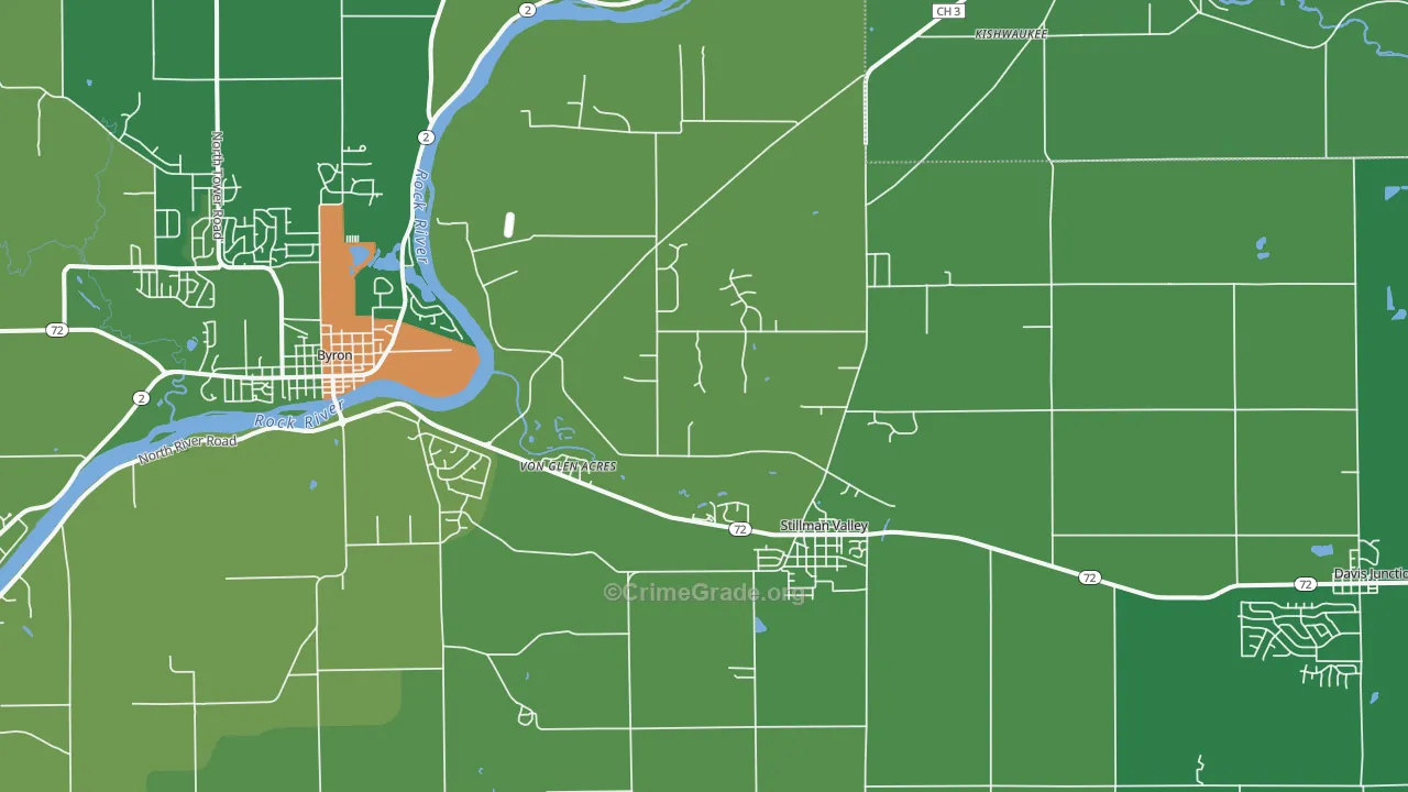 Stillman Valley, IL Map of Drug-Related Crime Rates