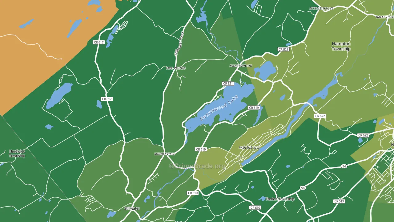 Stillwater, NJ Map of Drug-Related Crime Rates