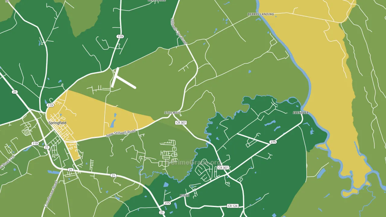 Stillwell, GA Map of Drug-Related Crime Rates