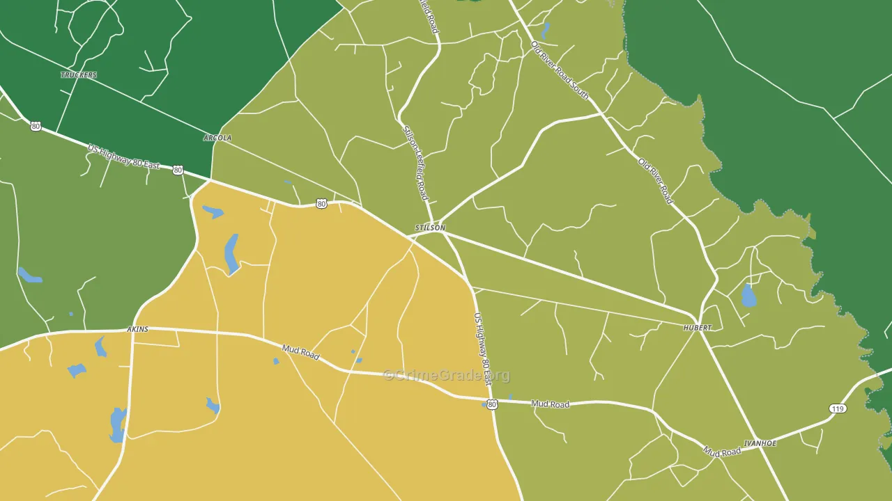 Stilson, GA Map of Drug-Related Crime Rates