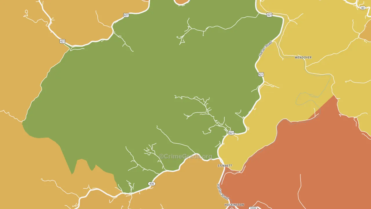Stinnett, KY Map of Drug-Related Crime Rates