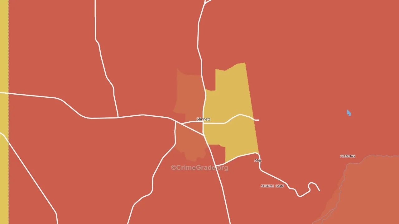 Stinnett, TX Map of Drug-Related Crime Rates