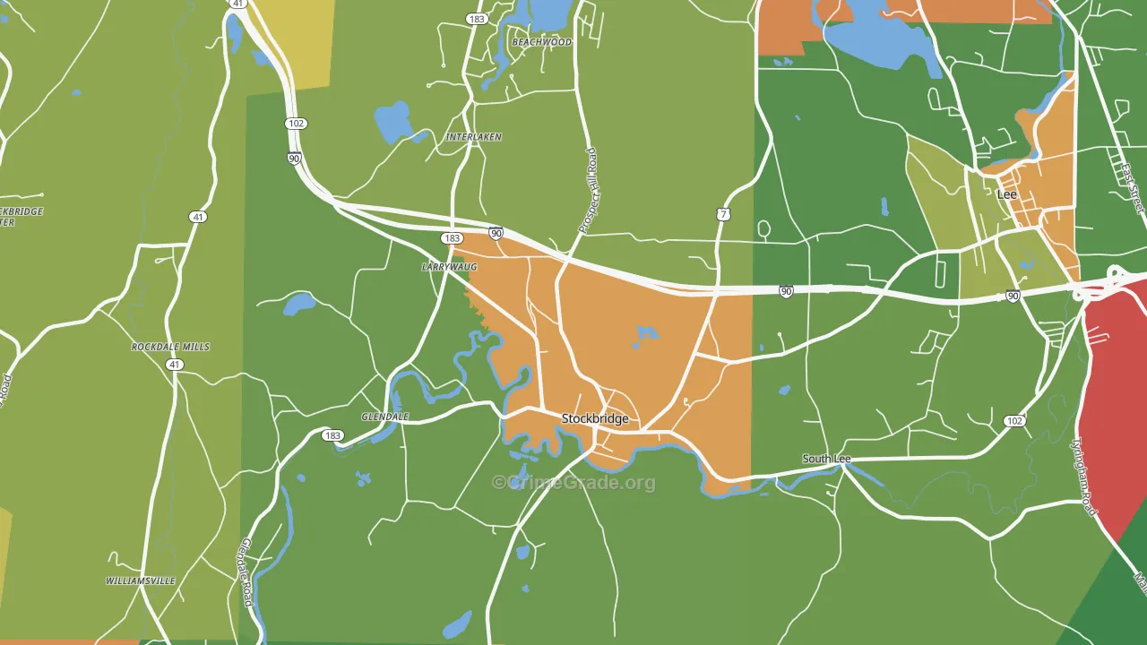 Stockbridge, MA Map of Drug-Related Crime Rates