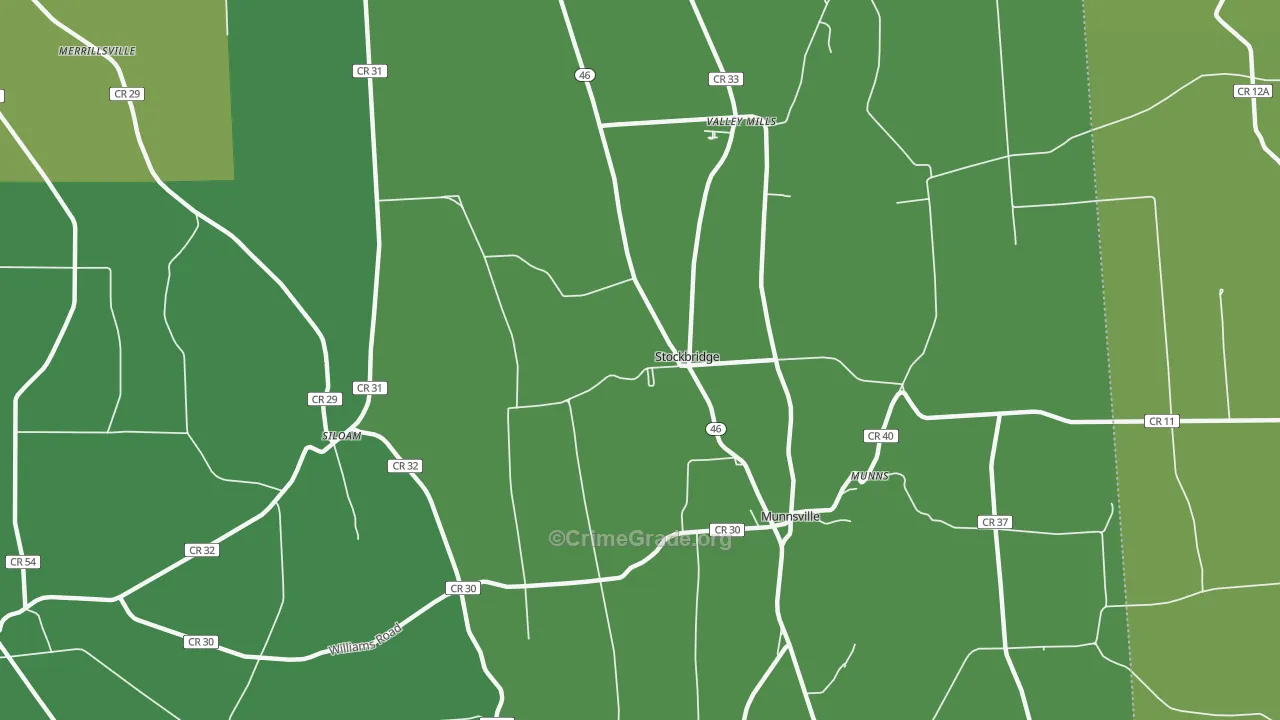 Stockbridge, NY Map of Drug-Related Crime Rates