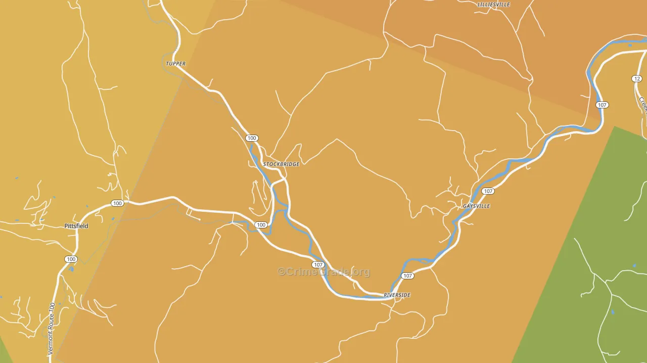 Stockbridge, VT Map of Drug-Related Crime Rates