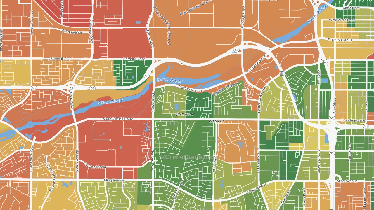Stockdale Greens, Bakersfield, CA Map of Drug-Related Crime Rates