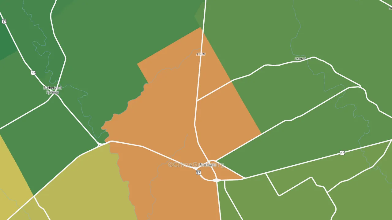 Stockdale, TX Map of Drug-Related Crime Rates