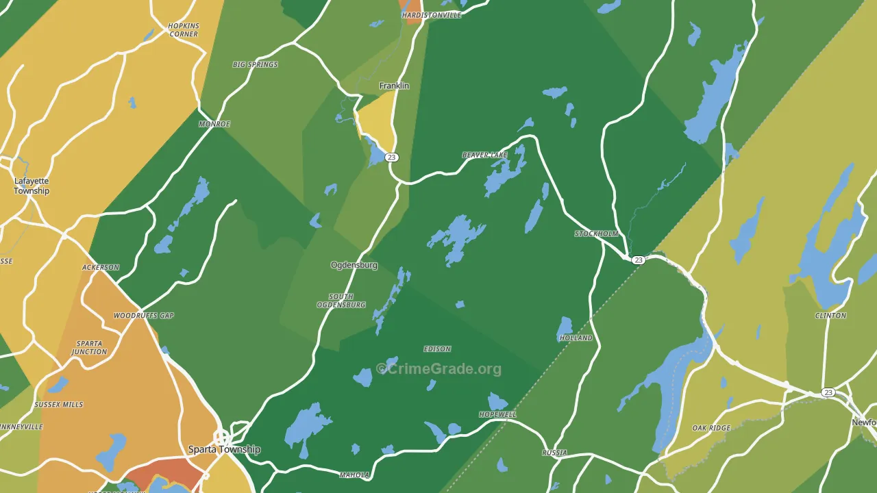 Stockholm, NJ Map of Drug-Related Crime Rates