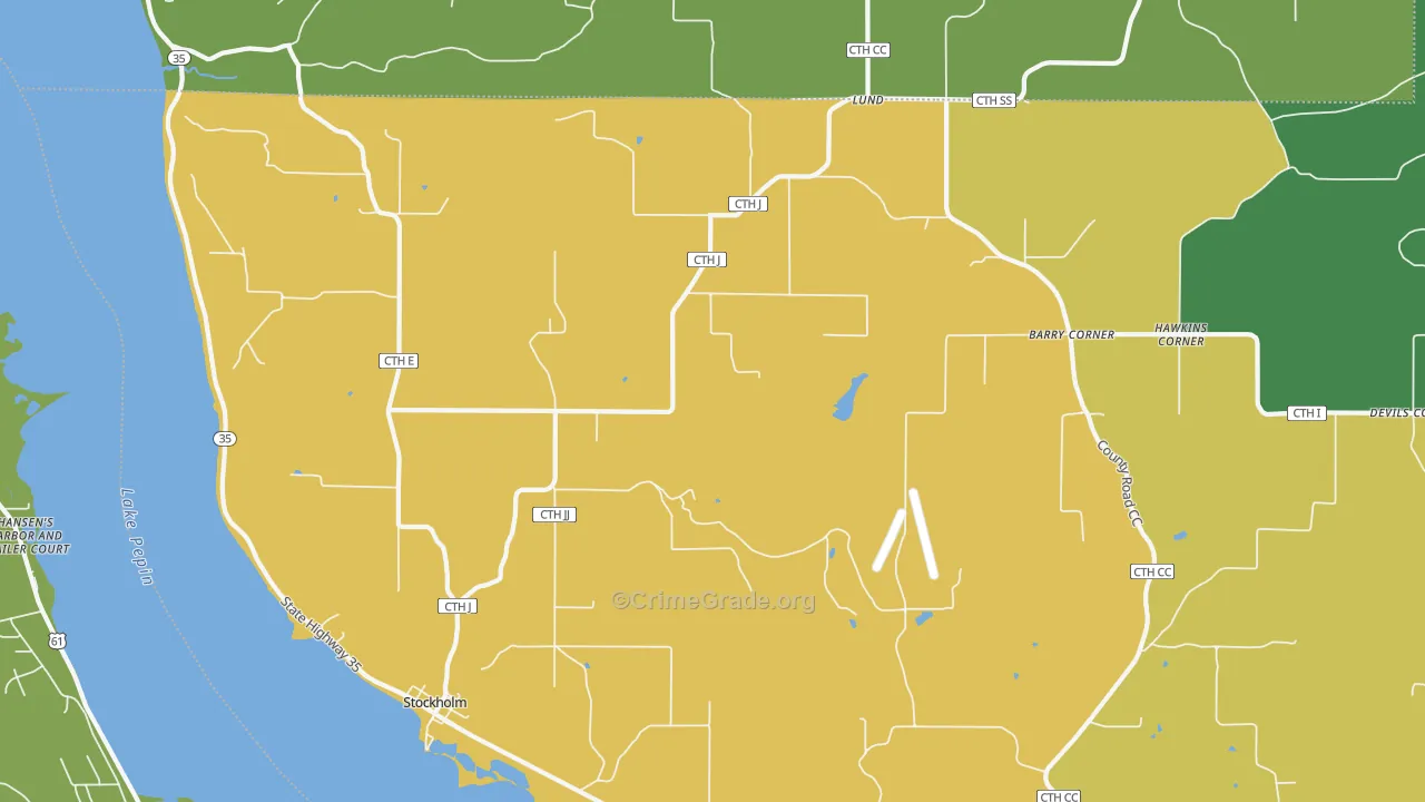 Stockholm, WI Map of Drug-Related Crime Rates