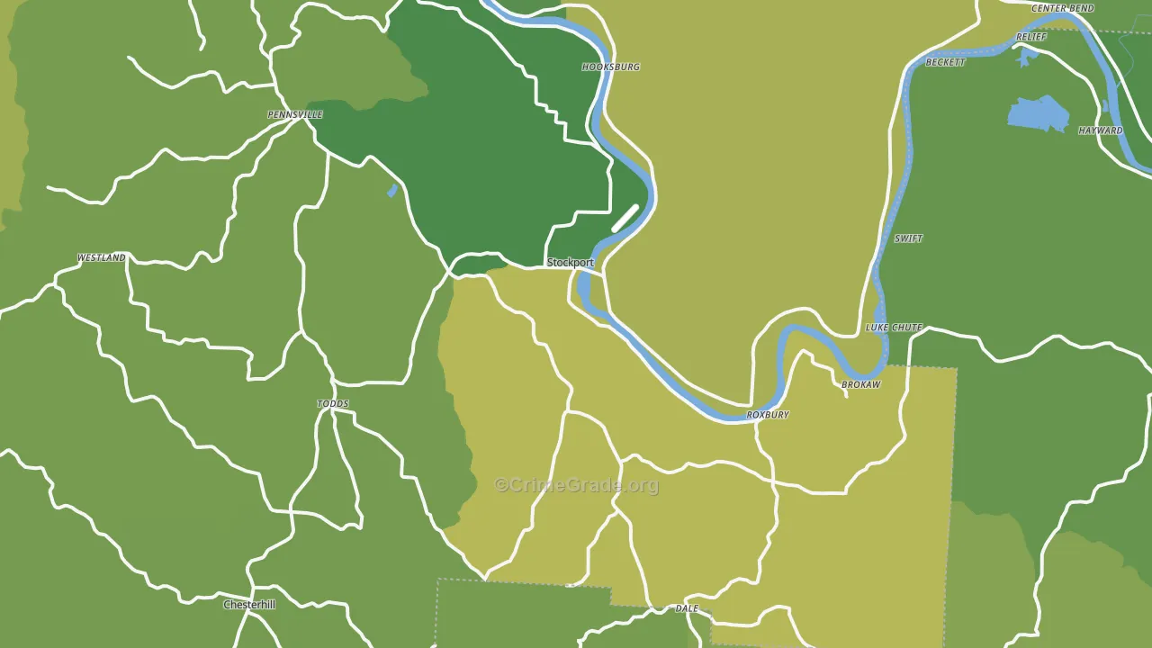 Stockport, OH Map of Drug-Related Crime Rates