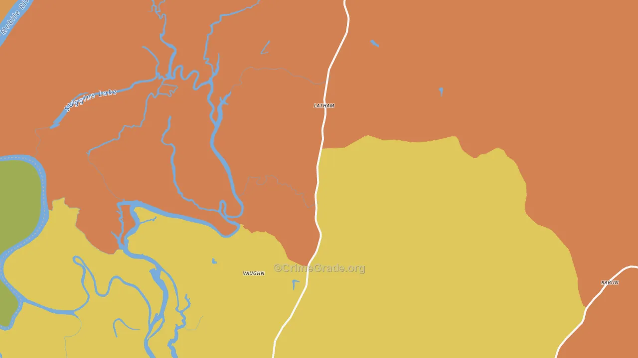 Stockton, AL Map of Drug-Related Crime Rates