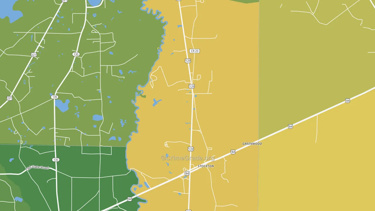 Stockton, GA Map of Drug-Related Crime Rates