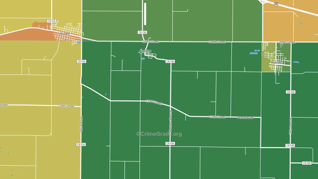 Stockton, IA Map of Drug-Related Crime Rates