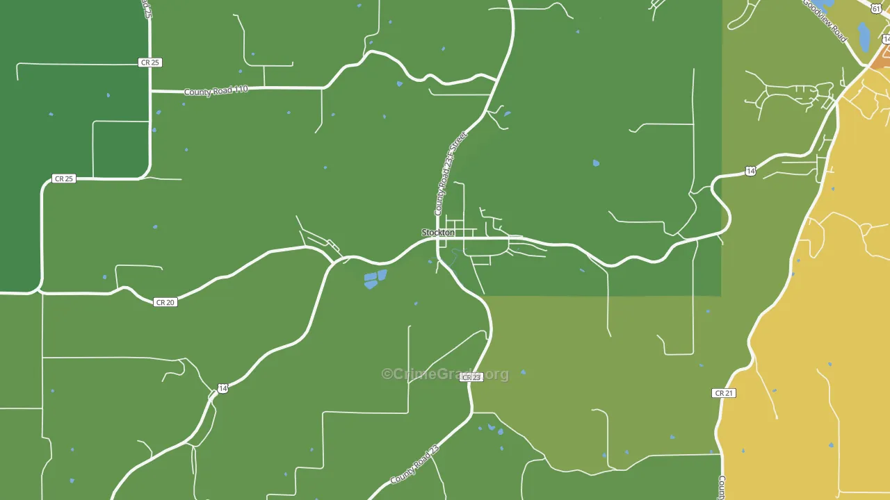 Stockton, MN Map of Drug-Related Crime Rates
