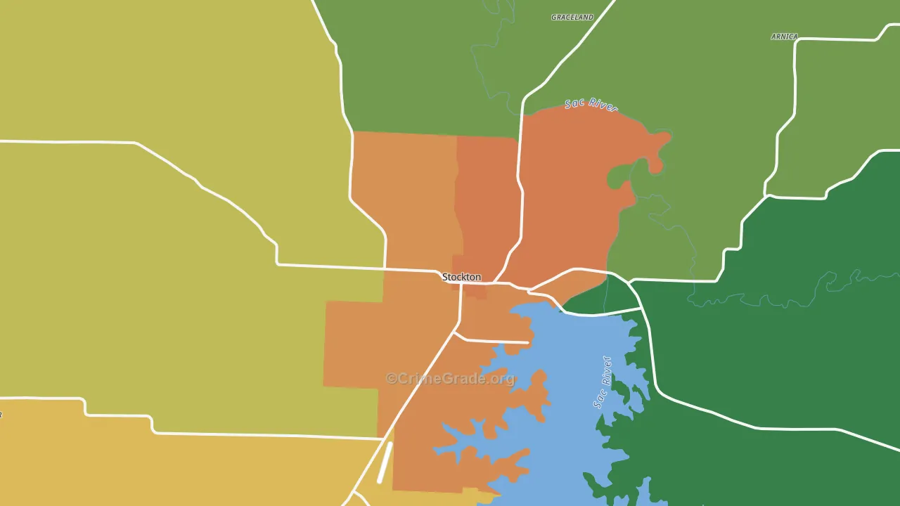 Stockton, MO Map of Drug-Related Crime Rates