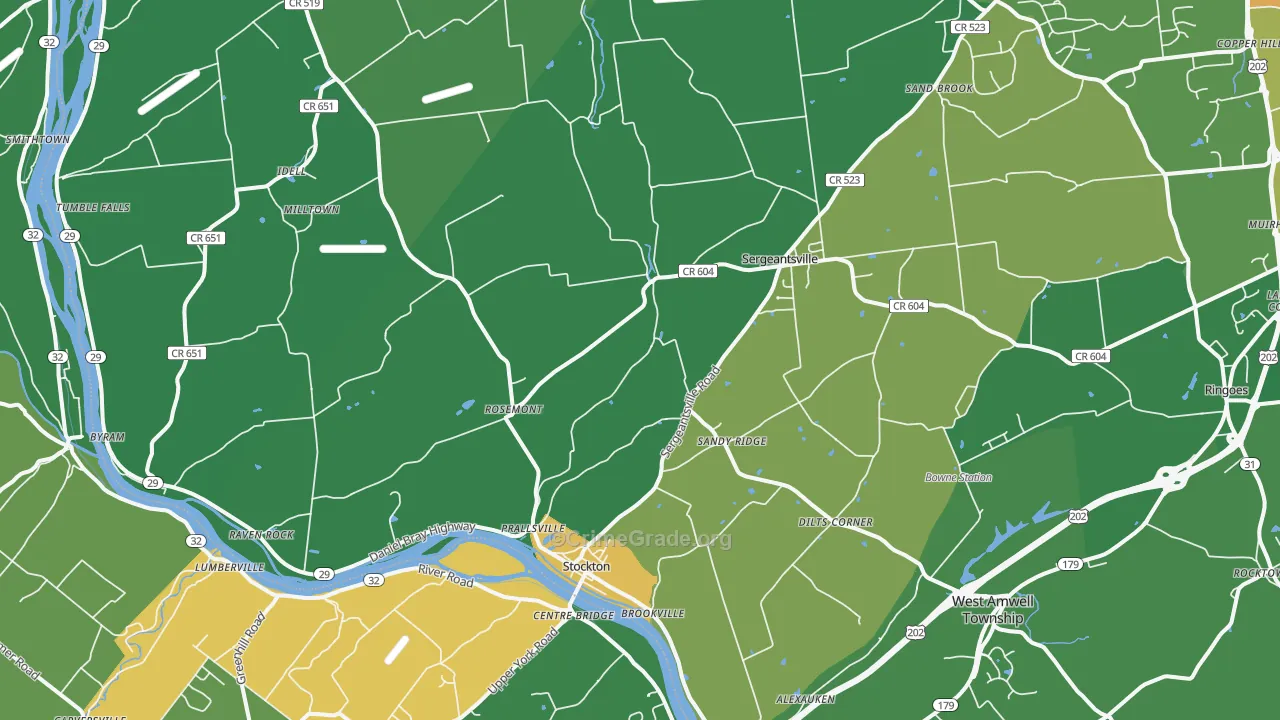 Stockton, NJ Map of Drug-Related Crime Rates