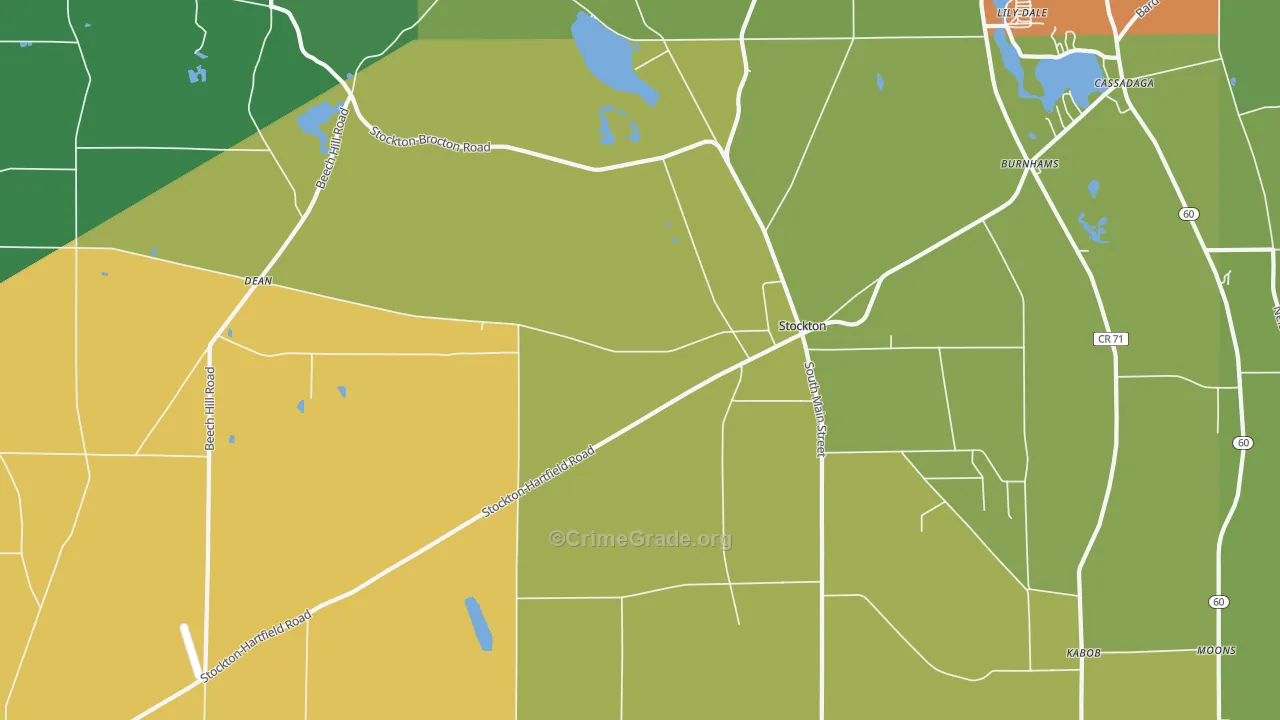 Stockton, NY Map of Drug-Related Crime Rates