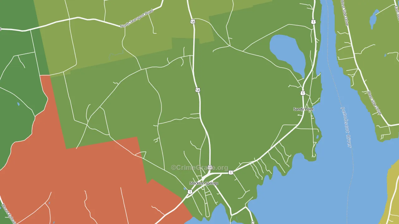 Stockton Springs, ME Map of Drug-Related Crime Rates