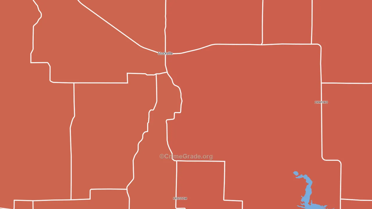Stockville, NE Map of Drug-Related Crime Rates