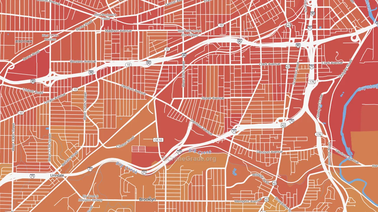 Stockyards, Cleveland, OH Map of Drug-Related Crime Rates