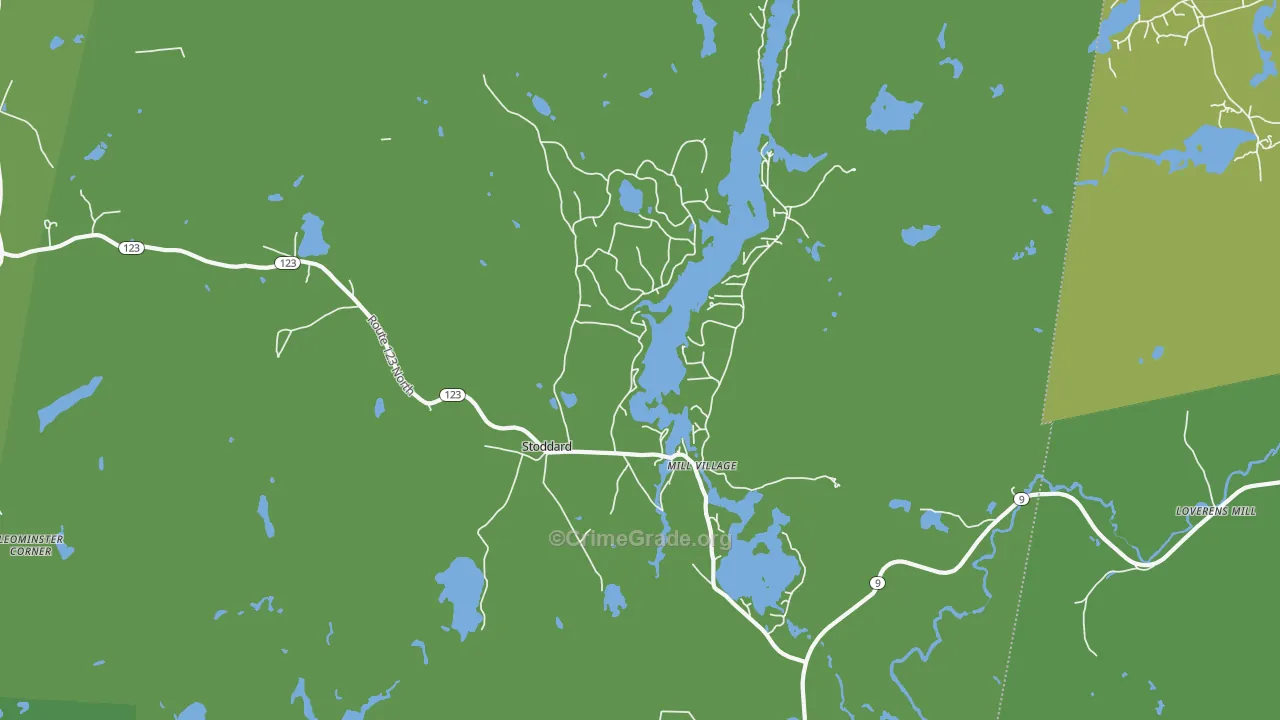 Stoddard, NH Map of Drug-Related Crime Rates
