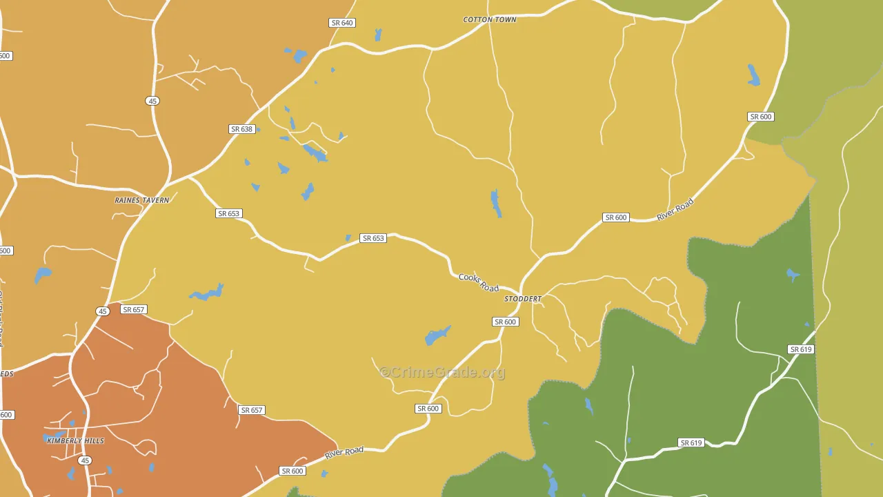 Stoddert, VA Map of Drug-Related Crime Rates