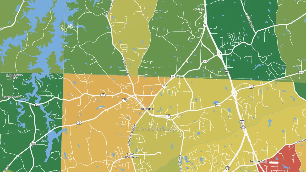 Stokesdale, NC Map of Drug-Related Crime Rates