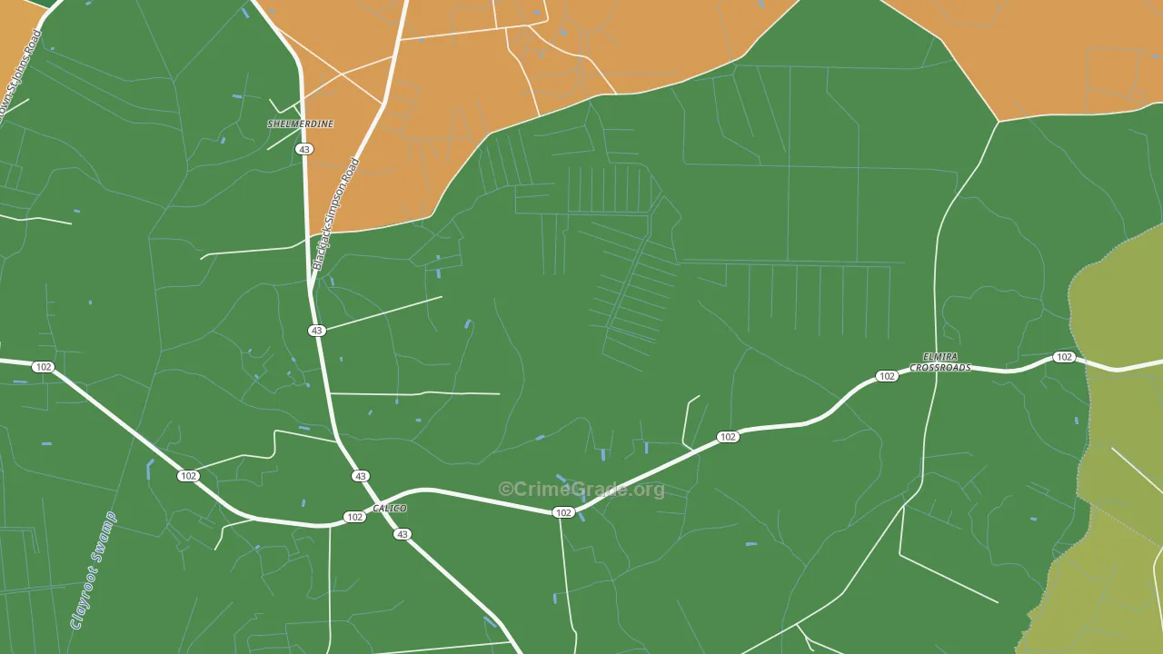 Stokestown, NC Map of Drug-Related Crime Rates