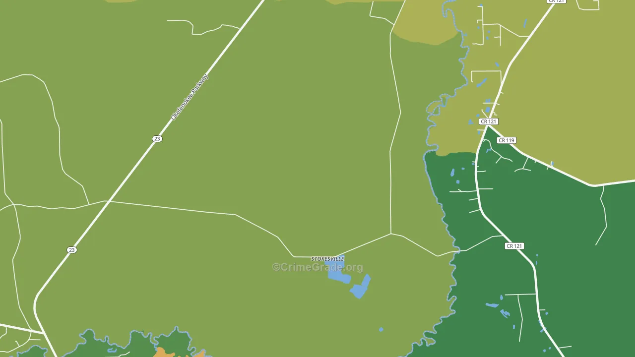 Stokesville, GA Map of Drug-Related Crime Rates