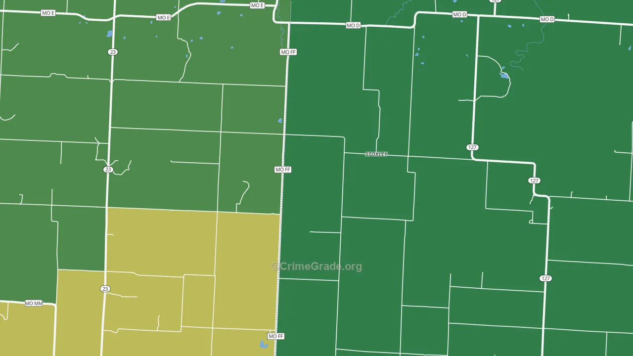 Stokley, MO Map of Drug-Related Crime Rates