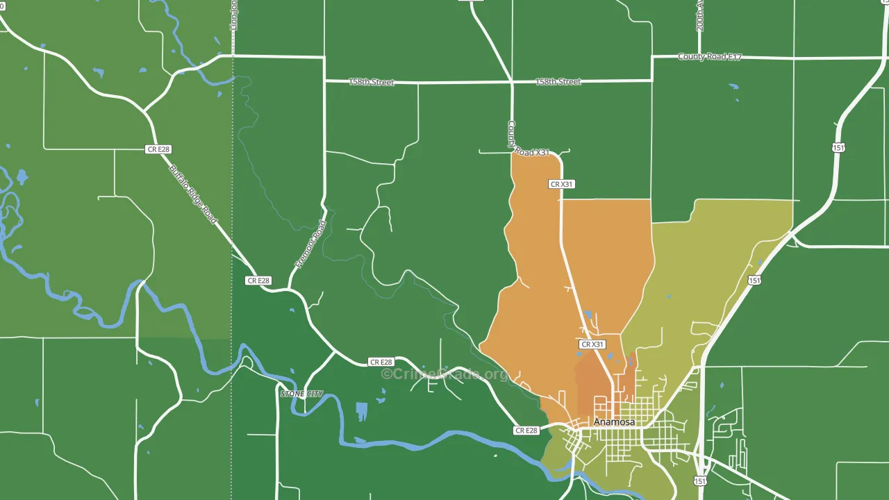 Stone City, IA Map of Drug-Related Crime Rates